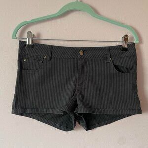Y2K Grey Striped Low-Rise Micro Shorties
